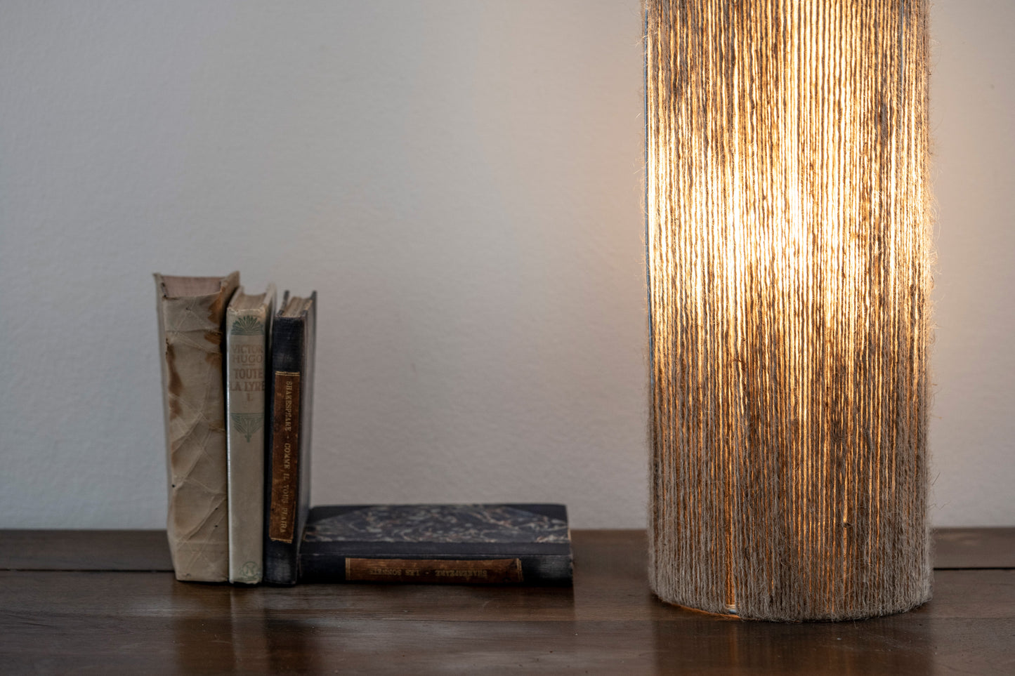 Unique Floor Lamp with Natural Colored Threads