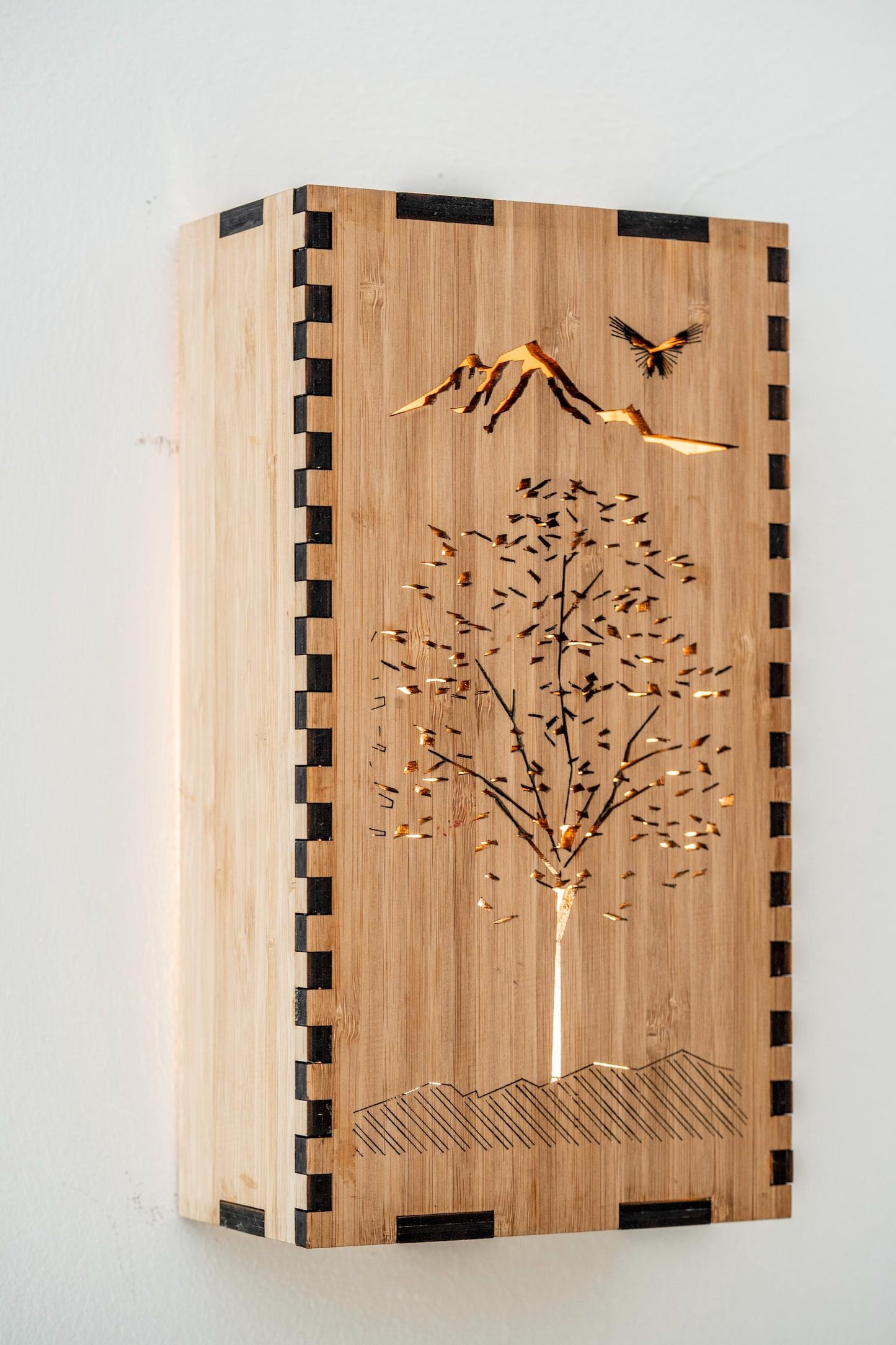 Bamboo Wall Sconce Tree of Life for Serene Ambiance