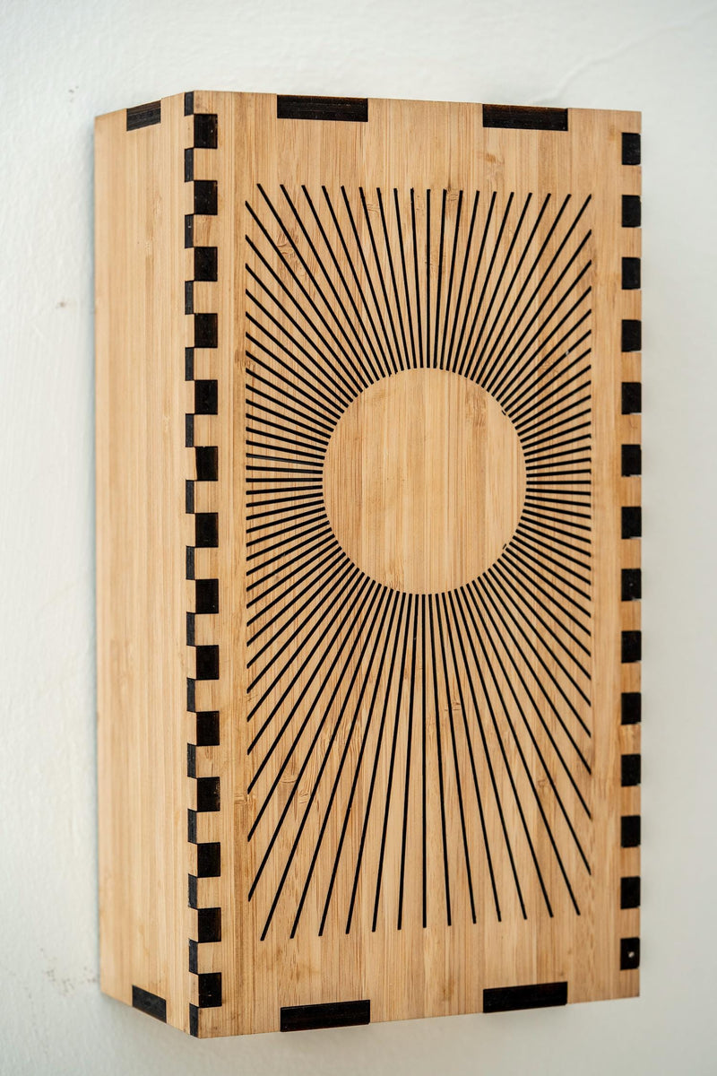 Bamboo Lamp Sunburst Wall Sconce for Bedroom and Living Room