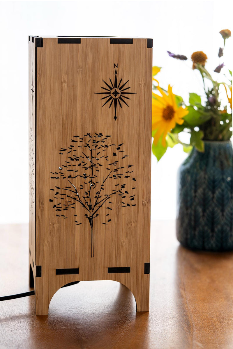 Bamboo Table Lamp Tree of Light for Peaceful Atmosphere