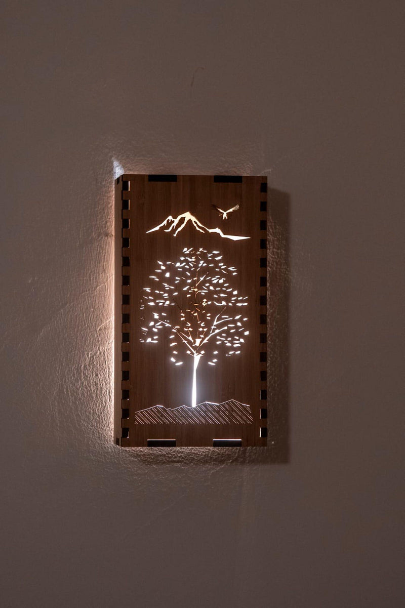 Bamboo Wall Sconce Tree of Life for Serene Ambiance