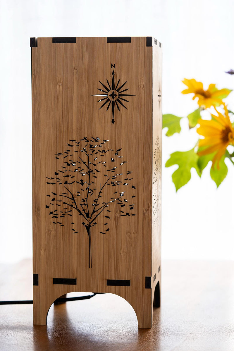 Bamboo Table Lamp Tree of Light for Peaceful Atmosphere