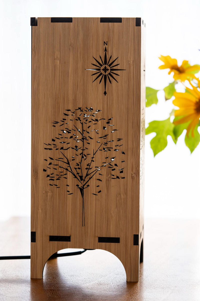 Bamboo Table Lamp Tree of Light for Peaceful Atmosphere