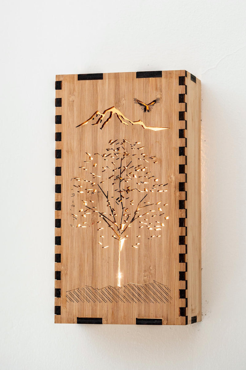 Bamboo Wall Sconce Tree of Life for Serene Ambiance