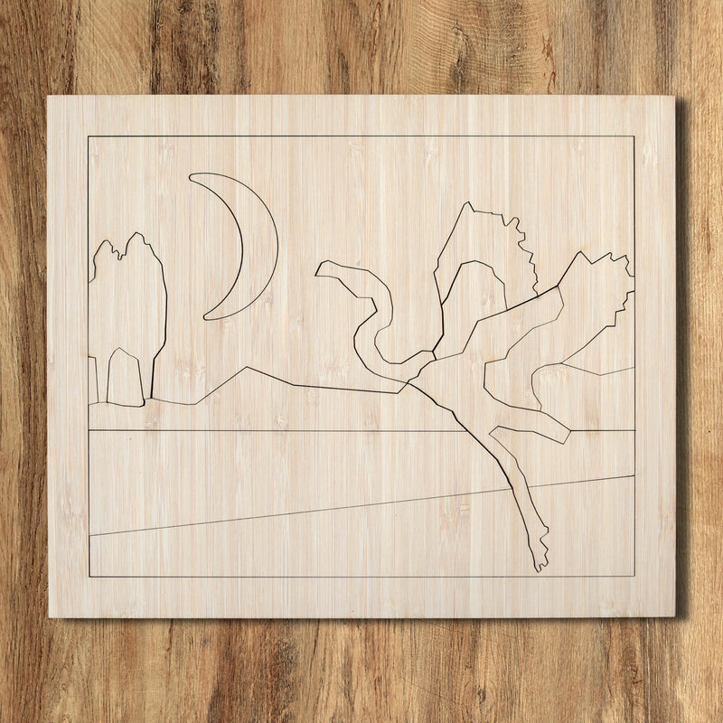 Wooden Flamingo Puzzle - Marsh Melodies Under the Moon